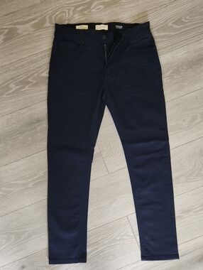 Scott James Slim Fit Dark Navy Pants Mens W32 L30 5 Pocket Stretch Chino Jeans